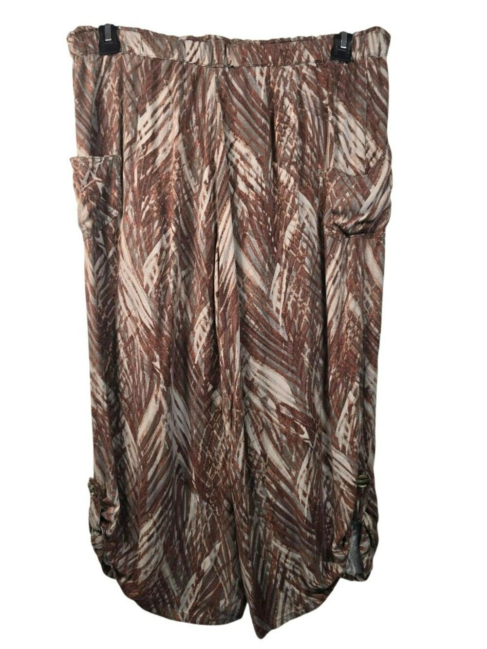 Democracy Brown and Cream Printed Capris Size 8